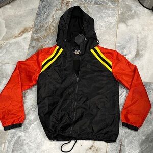 Red and Black Hooded Jacket